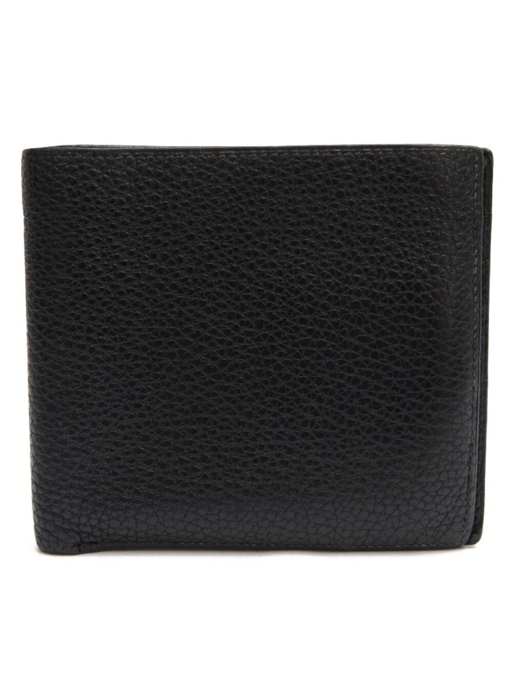 Hermes Wallet Leather Black Copernicus No Coin Purse Billfold Bifold Shrink
